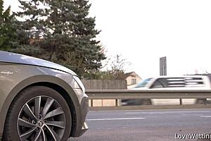 Sally Engages in Solo Softcore Pissing Outdoors Publicly