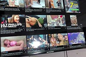 mature milf catches guy watching porn gets horny licks