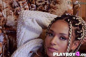 petite black milf aly deity strips lingerie revealing bubble butt and small tits!