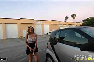 Roadside Mechanic Pounds Huge-Titted Babe in Garage Doggy