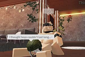 cute blonde boy gets naughty blowjob and creampie from soldier girl 💋🔥