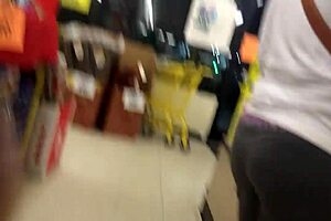 Two moms browse shops in candid hidden footage