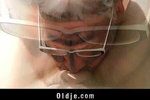 grandpa bends over blonde babe for intense fuck