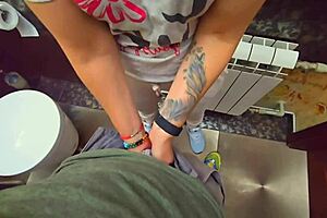 stranger cums in my panties restaurant toilet 💦🚽