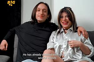 Selena Vega tries a giant cock for the first time, her mouth drools all over it