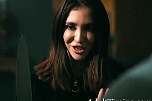 Ex-girlfriend unexpectedly joins rough threesome with new girlfriend