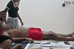 flashing my hard cock right at the massage girl 😈💦