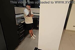 my best friend's horny wife sneaks a deep suck when he's not watching her wet curves