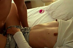 cute babe takes thick cum load dumped right on her wet pussy while alone together