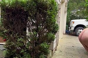 Naked Gardening Flashing Ass and Cock