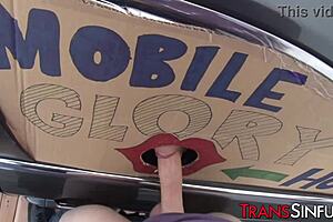 sexy black tranny in stockings rides cock for warm sticky facial