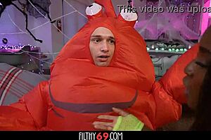 Naomi Foxxx and Skyla Sun Seductive Halloween Cosplay Threesome