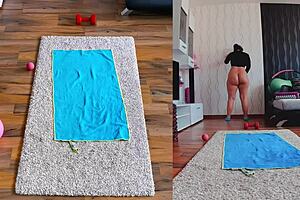 Naughty Naked Yoga Spreads Curvy Milf Ass for Worship!