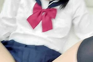 cute petite asian tiktoker licks pussy like a horny student