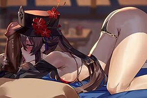 hu tao slurps juicy cocks like a pro xd 🍆💦