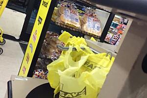 Two moms browse shops in candid hidden footage