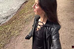 i walk through the park dripping cum on my face after that hot load 😏💦👠