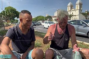 patricinha hunts street guy outdoors for anal creampie public ride