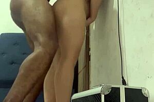 Standing on Tiptoes from Intense Anal Pleasure with Hung Stud