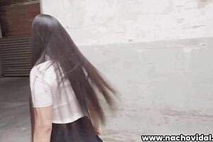 heart racing as nacho vidal hunts asian princess katana through barcelona alleys she kisses and strokes his throbbing monster cock