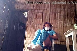 Real nurse rushes home horny, masturbates big pussy after hospital shift