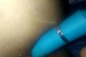 69 Slut Shoves Toy Up Ass While Sucking Cock Hard!