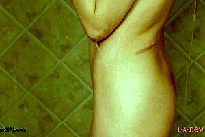 Elegant Blonde Enjoys Relaxing Shower After Casting