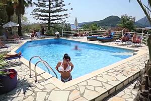 hey, wanna watch her get fucked hard at the public hotel pool?