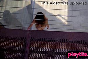 Curvy Latina Milf Strips Big Boobs And Fat Ass Poolside Tease