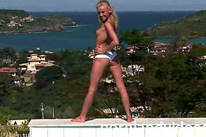 blonde slut trembles in outdoor ass ecstasy with monster cock