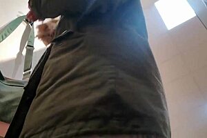 italian beauty flashes ass and hairy pussy in dressing room