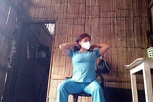 Real nurse rushes home horny, masturbates big pussy after hospital shift