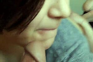 Native American babe gulps huge cock with balls-deep swallow!