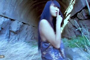 sharon lee the bigtits asian star gets roughly fucked anally deep in a dim cave
