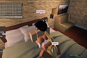 roblox slut teases sucking that throbbing monster cock deep