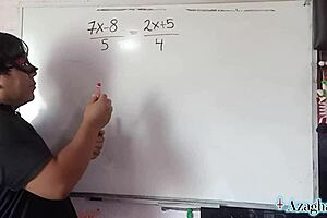 naughty japanese nerd teacher solves creampie equation with mexican student