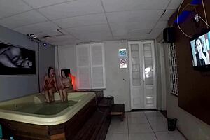 wild latina milf blowjob creampie action at the pub