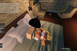 roblox slut teases sucking that throbbing monster cock deep