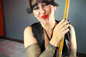 Halloween Witch Playboy Bunny Regina Noir Strips Backstage In Sexy Black Suit