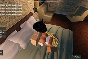 roblox slut teases sucking that throbbing monster cock deep