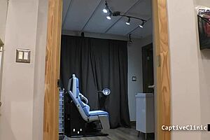 Yo blaire celeste screams in latex bdsm backstage as her shaved pussy gets slapped hard