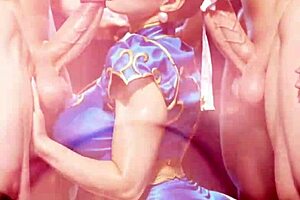 chun-li craves and sucks massive monster cock deep