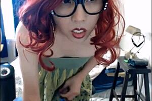 whoa, check out this shemale exploding in orgasm on cam!