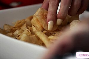 busty lesbians squirt wildly into eager mouths!