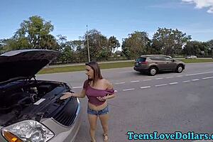 desperate teen trades tits for cash cumshot outdoors