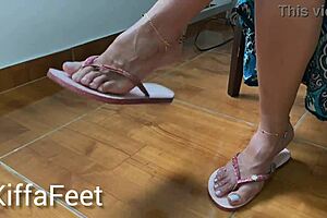 Goddess Kiffa Dangles Havaianas Flip Flops French Nails Anklets