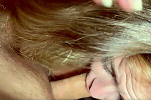 Cute blonde babe deepthroats huge cock like a pro