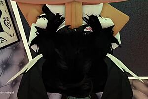 cute moth girl roughly throat fucked deep in roblox fantasy