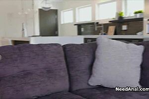 imagine shoving a huge dildo deep in this blonde teens tight ass before pounding it with cock