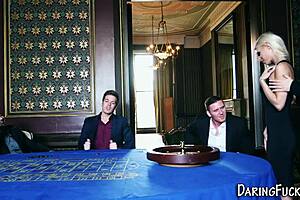 classy tattooed babe swallows massive cock facial 💦